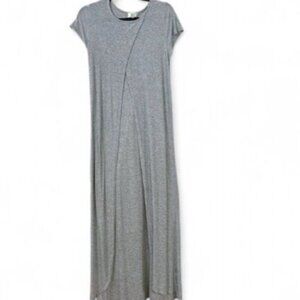 RARE‎ NYTT Kyree Gray Split Front Duster Maxi Top Size 2 Ribbed Artsy Festival